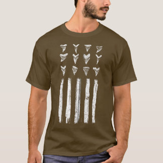 Haizelt Jagd auf US-Flaggendesign für Fossilienjag T-Shirt