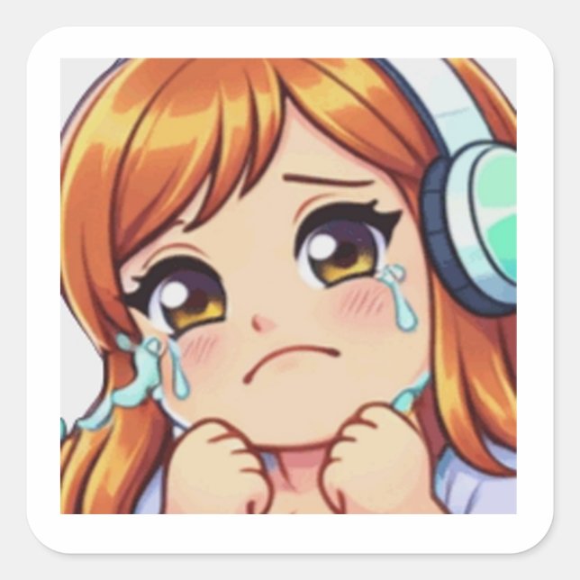Haj Creations: "Cry" Animated Style Sticker (Vorderseite)