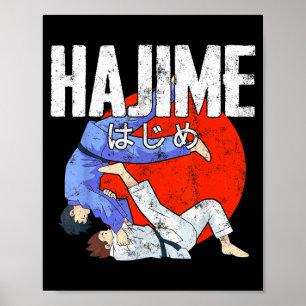 Hajime Lustiges Judo Sport Japanische Kampfkunst Poster