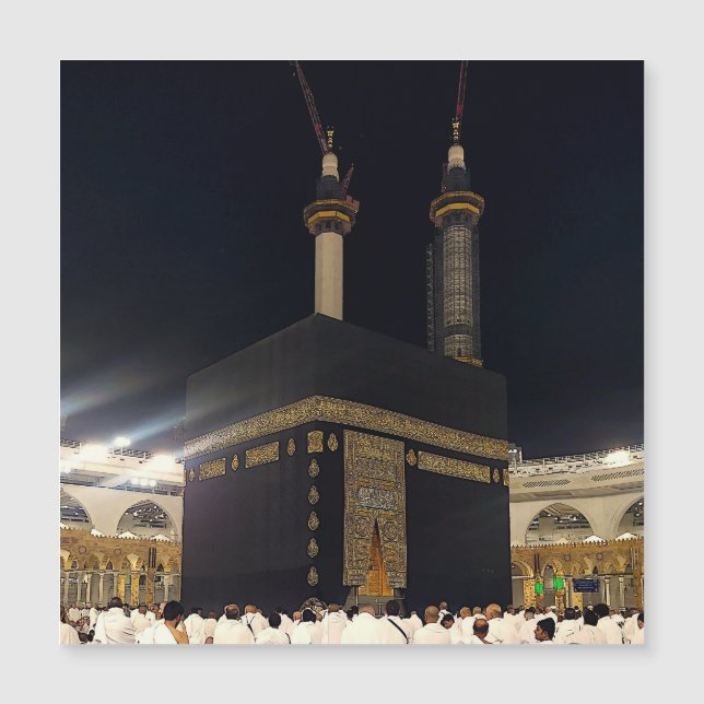 Hajj Pilgrims an der Kaaba, Mekka-Magnetkarte Magnetkarte (Vorderseite)