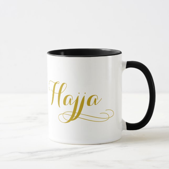 Hajj-Tasse für Frauen mit dem Wort "Hajja " Tasse (Rechts)