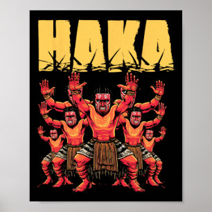 Haka Dance Maori Funny New Zealand Culture Outfit Poster