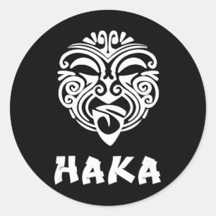 Haka neuseeländische Rugby-Fans Maori-Haka-Tanz Runder Aufkleber
