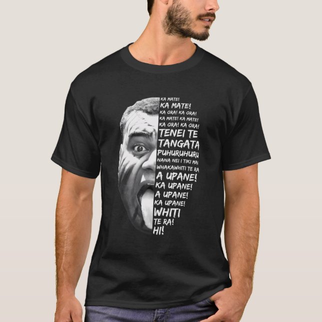 Haka New Zealand Maori Neuseeland Fans Rugby T-Shirt (Vorderseite)