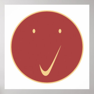 Häkchen-Gesicht - Häkchen, Cr/ Rot. Poster