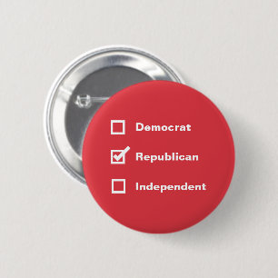 Häkchen Wähler Demokrat Republikaner Unabhängiger Button