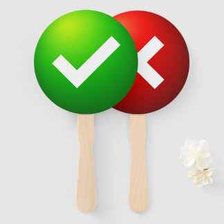 Häkchen X Mark Quiz Spiel Paddel Zeichen Fächer
