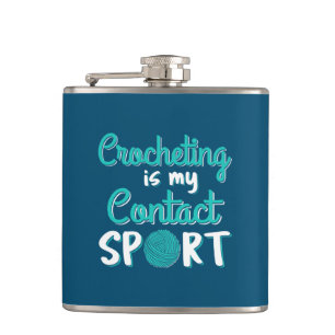 Häkelarbeit ist mein Kontaktsport Flachmann