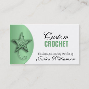 Häkelarbeit - sternförmige Garn-Grün-Visitenkarten Visitenkarte