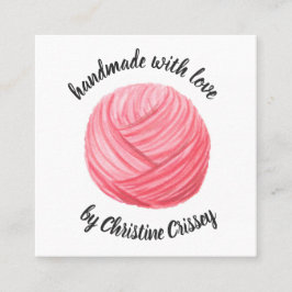 Häkelarbeit-/Strickrosa Quadratische Visitenkarte