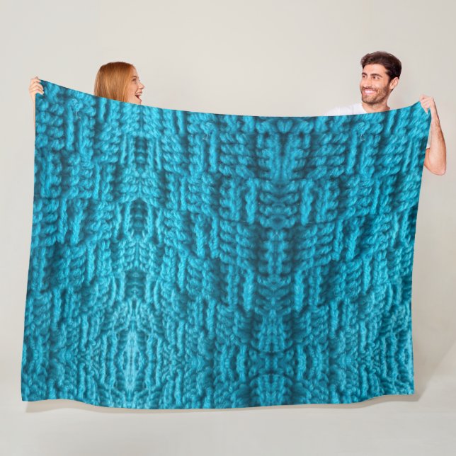 Häkelarbeit-Webart-Stich-Türkis Fleecedecke (Beispiel)