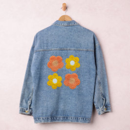 Häkelblumen – Elegantes Handgemachtes Aussehen Jeansjacke