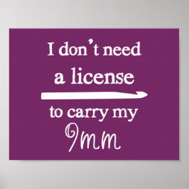 Häkelhaken-Lizenz-Handwerk {Dunkel} Poster