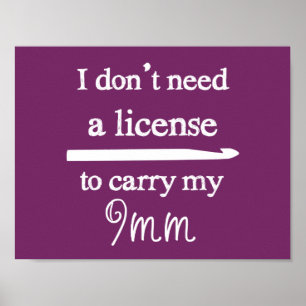 Häkelhaken-Lizenz-Handwerk {Dunkel} Poster