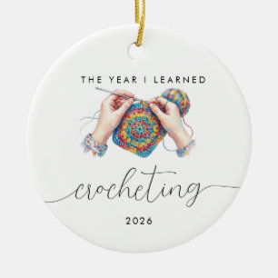 Häkelliebhaber Hobby-Geschenk Jahr, in dem ich gel Keramik Ornament