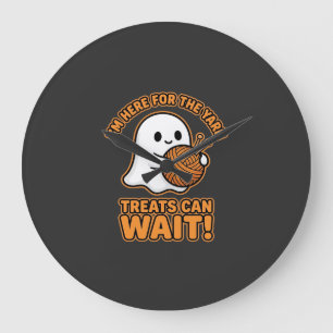 Häkeln Geister Garn Halloween Design Große Wanduhr