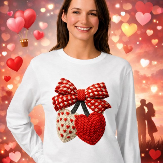 Häkeln Herz Damen T-Shirt (Von Creator hochgeladen)