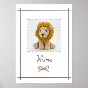 Häkeln Löwe Baby Kinderzimmer Wandkunst Personalis Poster