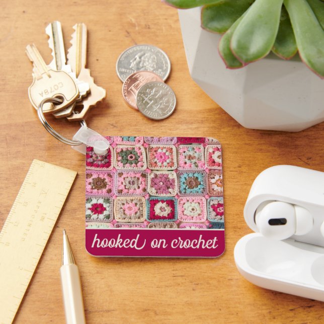 Häkeln mit Granny Square Schlüsselanhänger (Schreibtisch)