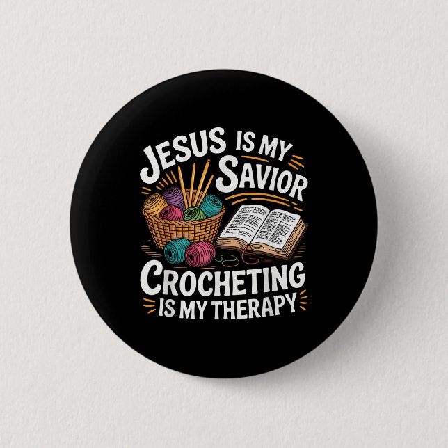 Häkeln religiös christlich Jesus Gott Häkelnd Button (Vorderseite)