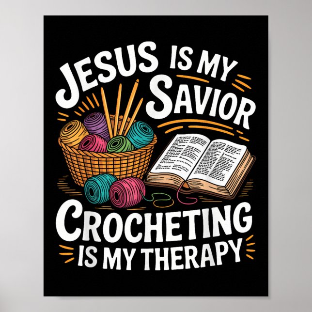 Häkeln religiös christlich Jesus Gott Häkler Poster (Vorne)