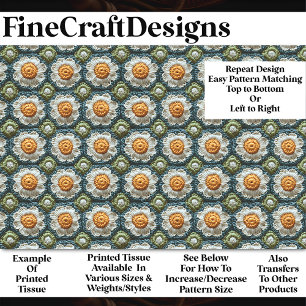 Häkeln Sie Daisy-Oma-Quadrate Muster BN8 Découpage Seidenpapier