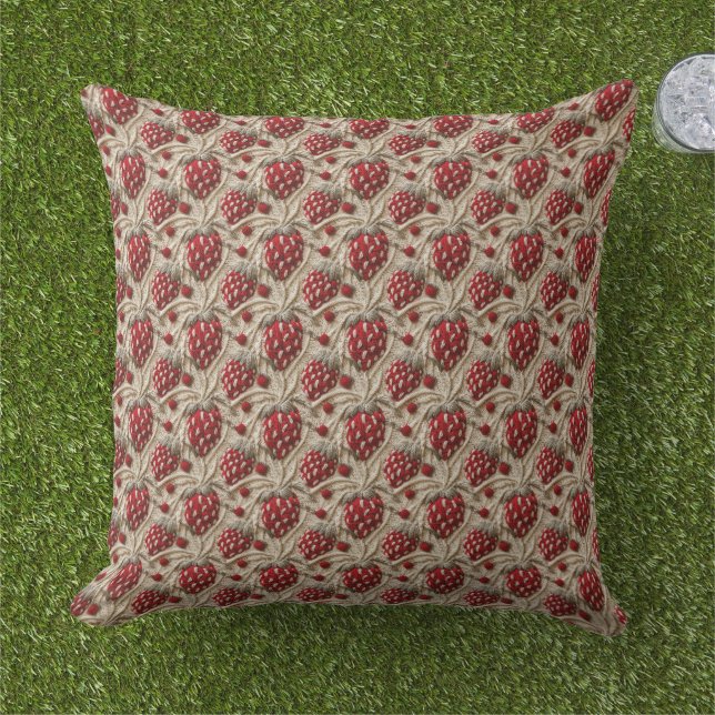 Häkelnde Erdbeeren Frucht  Kissen (Gras)