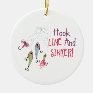 Haken-Line-Sinker Keramik Ornament