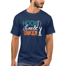 Haken-Linie und Senkblei - dunkles Shirt