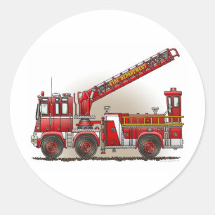 Haken-und Leiter-Löschfahrzeug-Aufkleber Runder Aufkleber