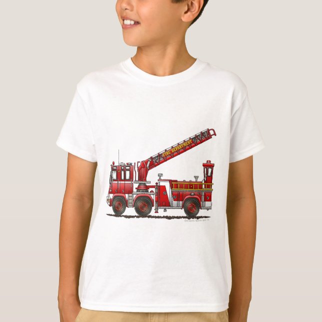 Haken-und Leiter-Löschfahrzeug T-Shirt (Vorderseite)