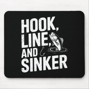 Hakenleine und Sinkerspass für Angelfreunde Mousepad