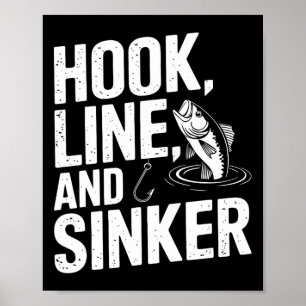 Hakenleine und Sinkerspass für Angelfreunde Poster