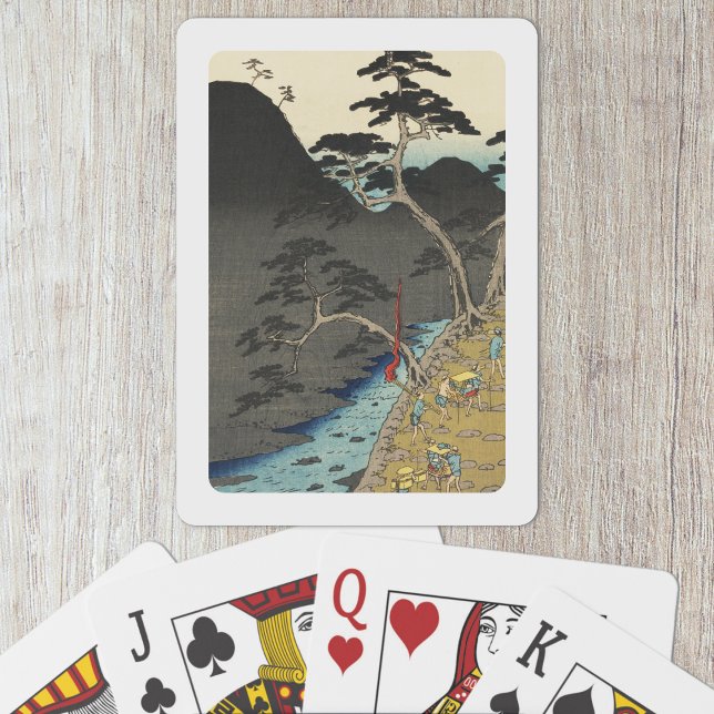 Hakone, Japan: Vintager Holzblock Print Spielkarten (Hakone, Japan Playing Cards- Table View)