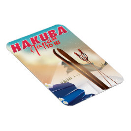 Hakuba Japanisches Reiseplakat. Magnet
