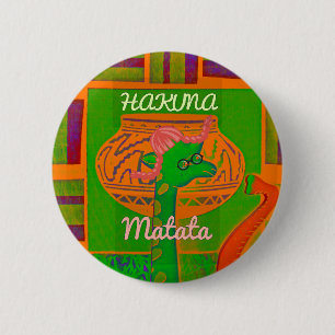 Hakuna Giraffe Art Print Button