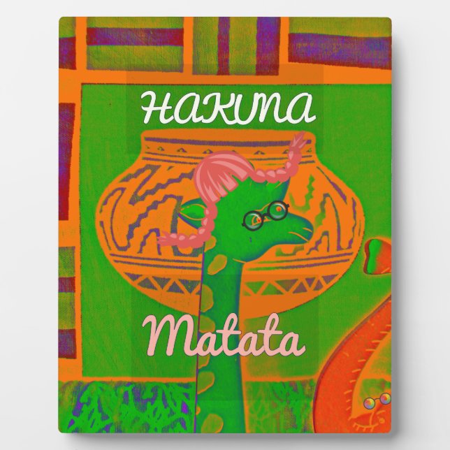 Hakuna Giraffe Art Print Fotoplatte (Vorderseite)