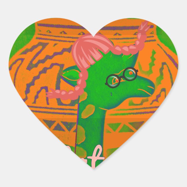 Hakuna Giraffe Art Print Herz-Aufkleber (Vorderseite)