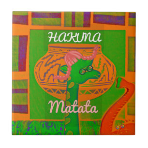 Hakuna Giraffe Kunstprint Fliese