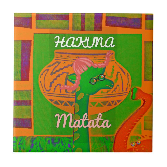 Hakuna Giraffe Kunstprint Fliese (Vorderseite)
