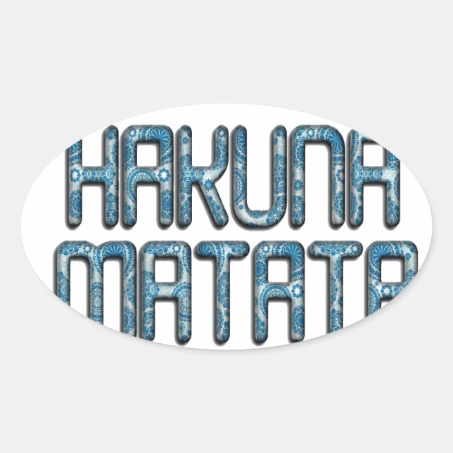 Hakuna Matata 3D Art Print Ovaler Aufkleber (Vorderseite)