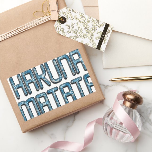 Hakuna Matata 3D Art Print Rechteckiger Aufkleber (Schenken)