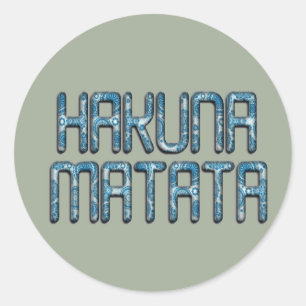 Hakuna Matata 3D Art Print Runder Aufkleber