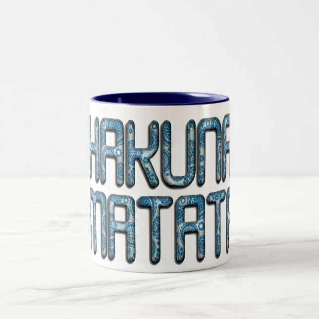Hakuna Matata 3D Art Print Zweifarbige Tasse (Mittel)
