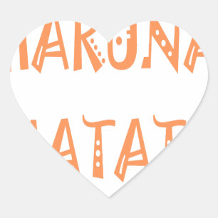 Hakuna Matata – Afrikanische Stammes-Textkunst Herz-Aufkleber