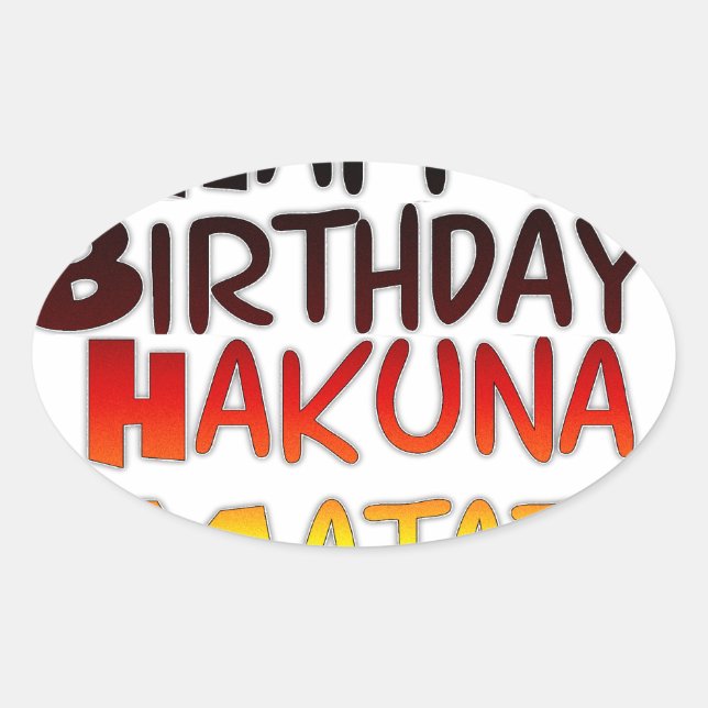 Hakuna Matata Art Print Ovaler Aufkleber (Vorderseite)