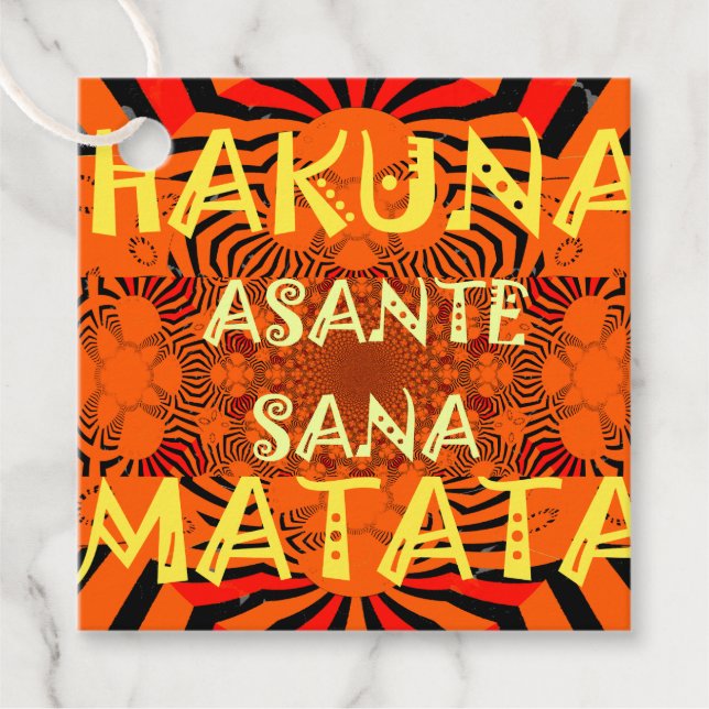 Hakuna Matata Asante Sana: Lebendiger Afrikanische Geschenkanhänger (Vorderseite)