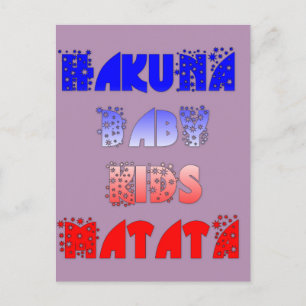 Hakuna Matata Baby & Kids: Französisches Farbdesig Postkarte