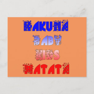 Hakuna Matata Baby & Kids: Französisches Farbdesig Postkarte