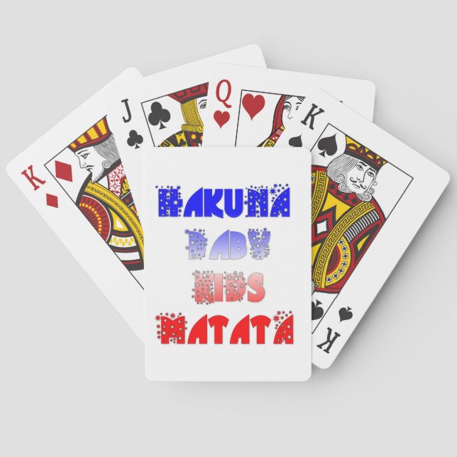 Hakuna Matata Baby & Kids: Französisches Farbdesig Spielkarten (Rückseite)